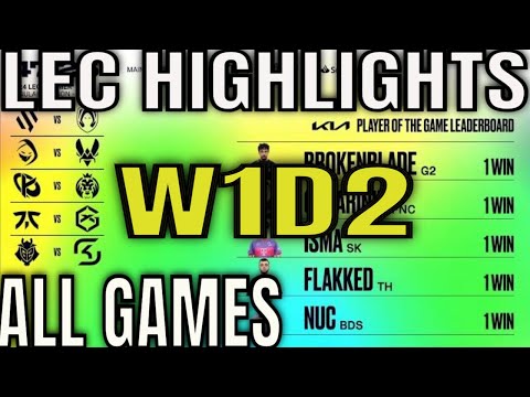 LEC Highlights ALL GAMES W1D2 - Week 1 Day 2