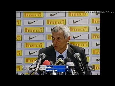 2002-03 (34^ - 24-05-2003) INTER-Perugia 2-2 Estratto Conferenza Stampa Cuper,J.Zanetti - Telenova