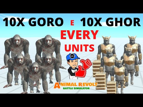 10 X Goro e 10 X Ghor Every Units - Vs Todas as Unidades - Animal Revolt Battle Simulator