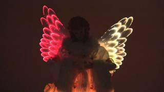 14 Ivory and Gold Fiber Optic Animated Angel Tree Topper