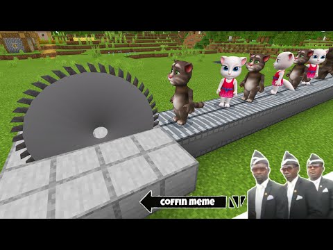 Traps for Talking  Tom and Angela in Minecraft - Coffin Meme