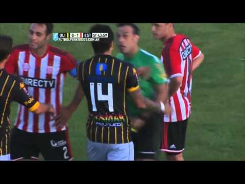 Mansilla y Herrera vieron la roja. Olimpo 0 - Estudiantes 1. Liguilla Pre-Sudamericana 2015. FPT.