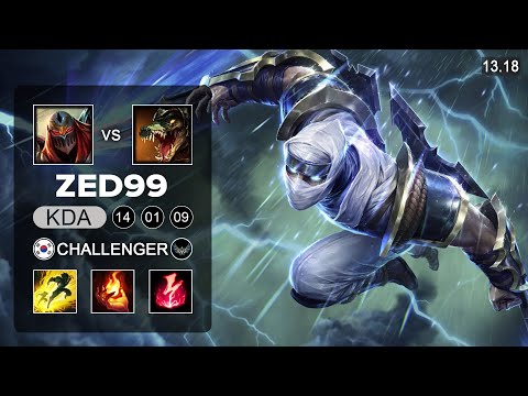 ZED99 Zed vs Renekton Mid - KR Challenger - Patch 13.18 Season 13