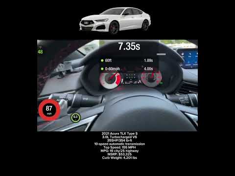 2021 Acura TLX Type S 0-100 MPH #shorts #acura #0to100 #v6