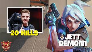 HE'S ON ANOTHER LEVEL WITH Jett!! - Demon1 Radiant 20/8 #MatchMVP