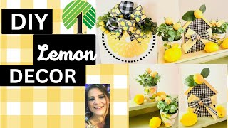 🍋EASY DOLLAR TREE LEMON DIYS | DIY LEMON WREATH FOR SUMMER FRONT DOOR🍋