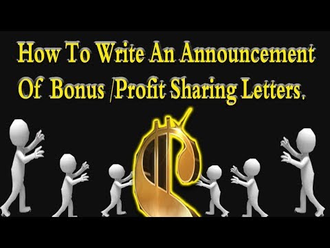 Sample Letter Of Announcement Of Bonus/Profit Sharing. Video
