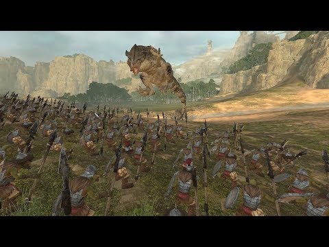 20 Carnosaurs vs 3000 Goblins (GORE) Warhammer 2