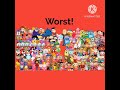 My Best And My Worst Character List Square Version