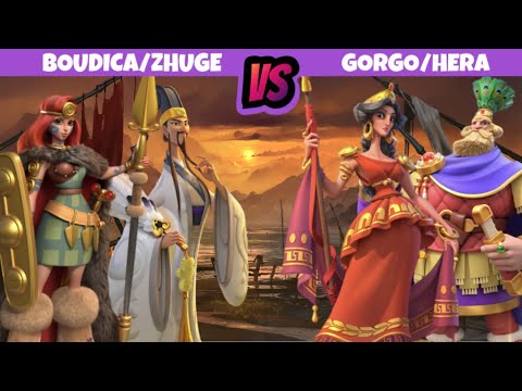 Boudica/Zhuge Liang (Rally) vs. Gorgo/Heraclius (Garrison) | Rise of Kingdoms Test