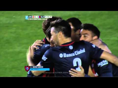 Gol de Caruzzo. Argentinos 0 - San Lorenzo 1. Fecha 21. Primera División 2015. FPT