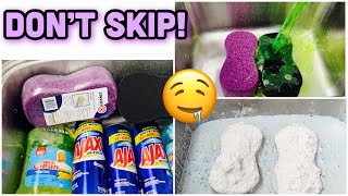 Asmr Paste - Mr. Clean 💚+ 3 Cans of Ajax 💙 Using Two New Sponges * Purple & Black Car Sponges 😍😍