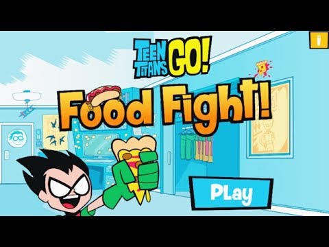 Teen Titans Go! - Food Fight! - Don't Play with Your FOOD!!! [DC Kids Games] Video