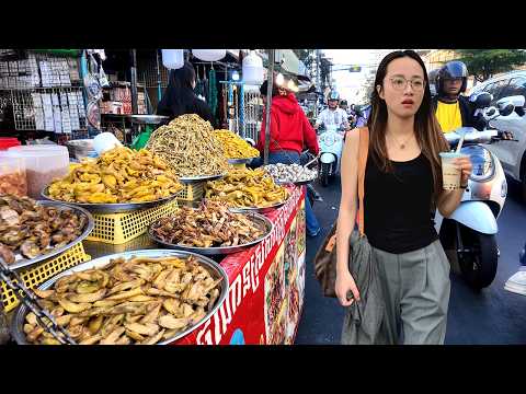 Best CAMBODIAN Street Food - Walking Tour at Toul Tom Poung Market, Phnom Penh City 