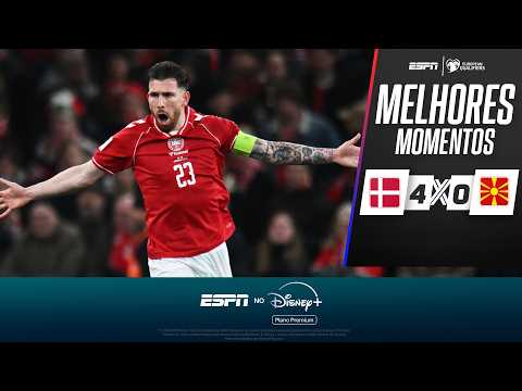 Gols e lances de Dinamarca x Macedônia do Norte