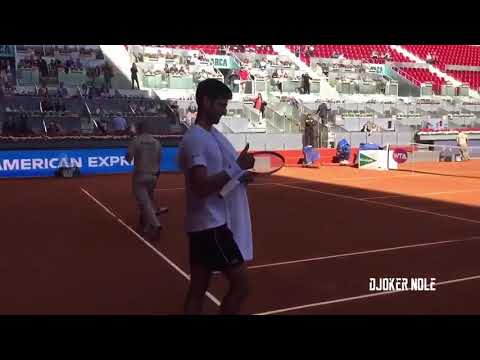 Novak Djokovic Meets Rafael Nadal on Practice -  Mutua Madrid 2018