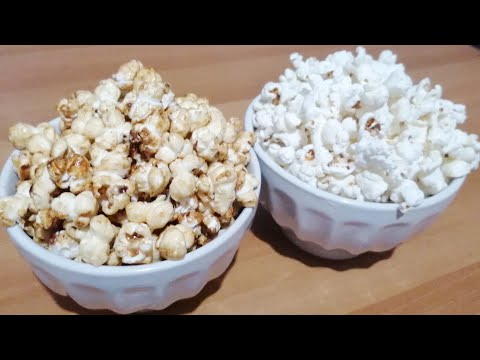 2 easy ways to make popcorn, salted, caramelized