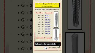 Basic knowledge of civil engineering || Column sizes for different floors || Civil Engineering ||