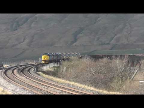 37405/37423 with 37610 DIT 6K05 Carlisle - Crewe engineers, 28th February 2014, EE THRASH !!