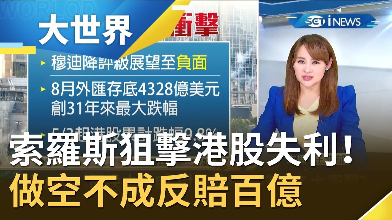 索羅斯狙擊港股再吃鱉！欲做空香港卻慘賠近百億 狼狽遭港府掃地出門｜主播王志郁｜【大世界新聞】20190917｜三立iNEWS