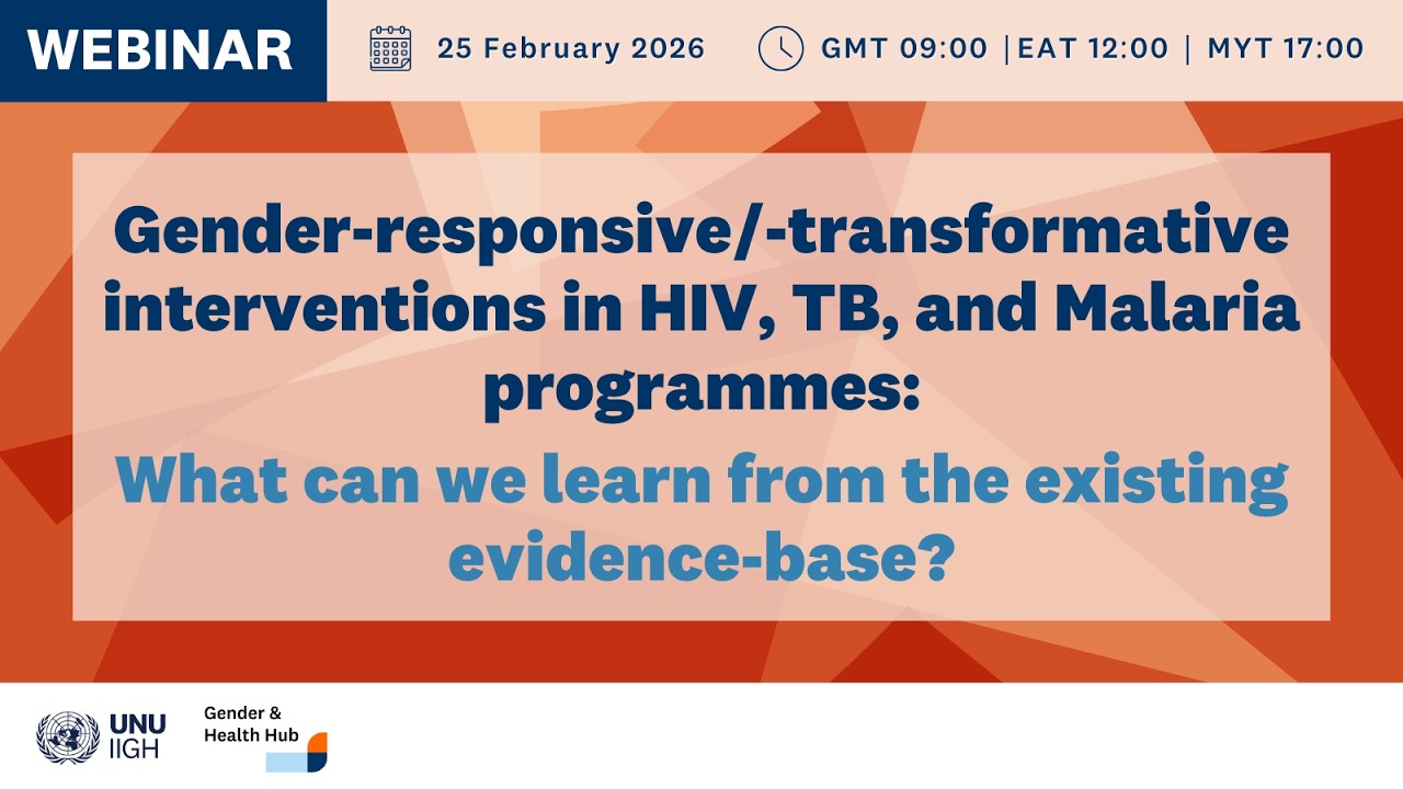 Gender-responsive/-transformative interventions in HIV, TB, and Malaria programmes