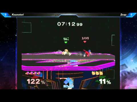 EVO 2013 SSBM Pools C61 - Kounotori (Falco) vs Zoap (Fox)