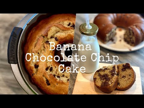 EASIEST BANANA CHOCOLATE CHIP CAKE RECIPE | SO MOIST
