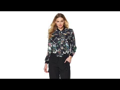 Colleen Lopez FloralPrint Bomber Jacket