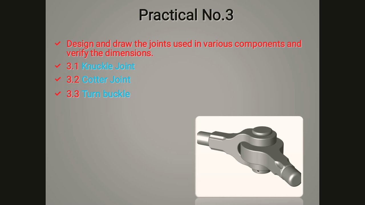 EMD Practical No.3 Design of Knuckle joint part 3