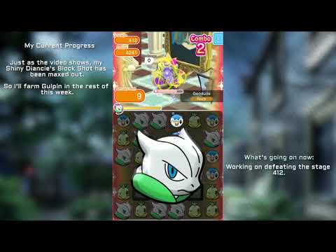 Pokemon Shuffle - Main Stages 409~419 and Gulpin farming - 20190512