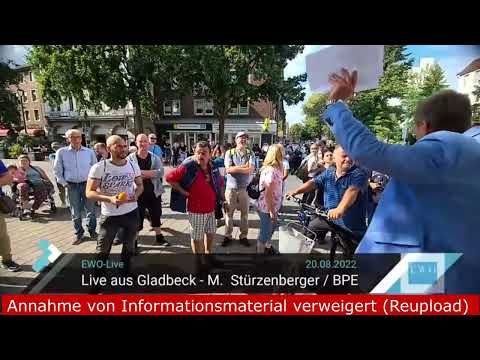 20.08.2022 Gladbeck - BPE-Kundgebung - Annahme von Informationsmaterial verweigert (Reupload)