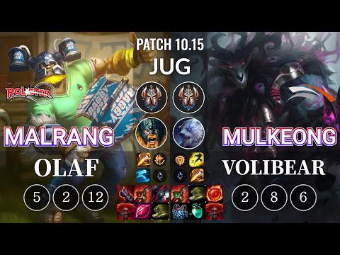KT Malrang Olaf vs HLE Mulkeong Volibear Jungle - KR Patch 10.15
