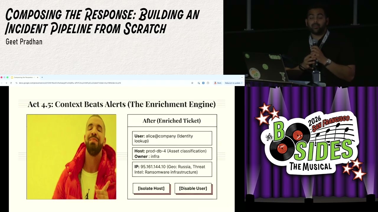 BSidesSF 2026 - Composing the Response: Building an Incident Pipeline from Scratch (Geet Pradhan)