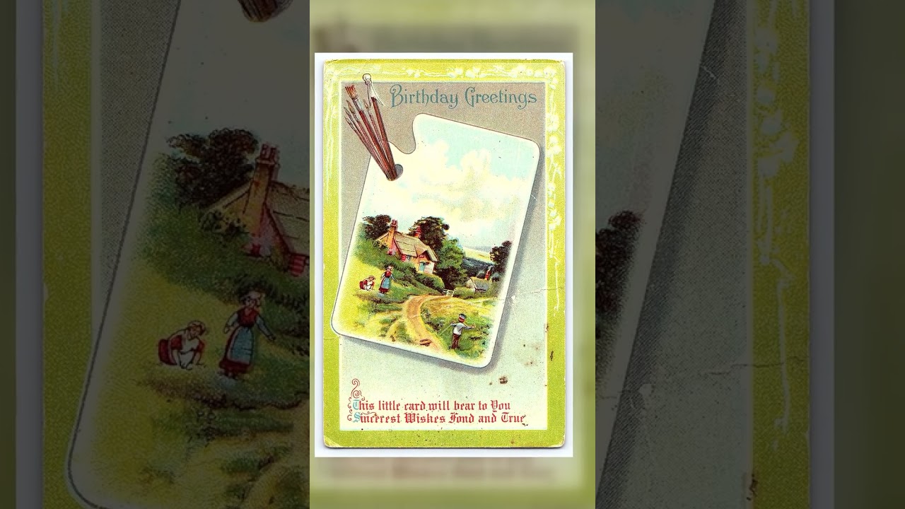 Birthday Greetings Postcard, Divided Back, Wyoming, 1912 Postmark Video