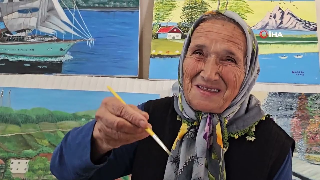 81 yaşında yaşıtlarına taş çıkartıyor: Fırçayı elinden düşürmüyor