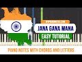 Jana Gana Mana Piano Notes with Chords and Letters - Easy Tutorial