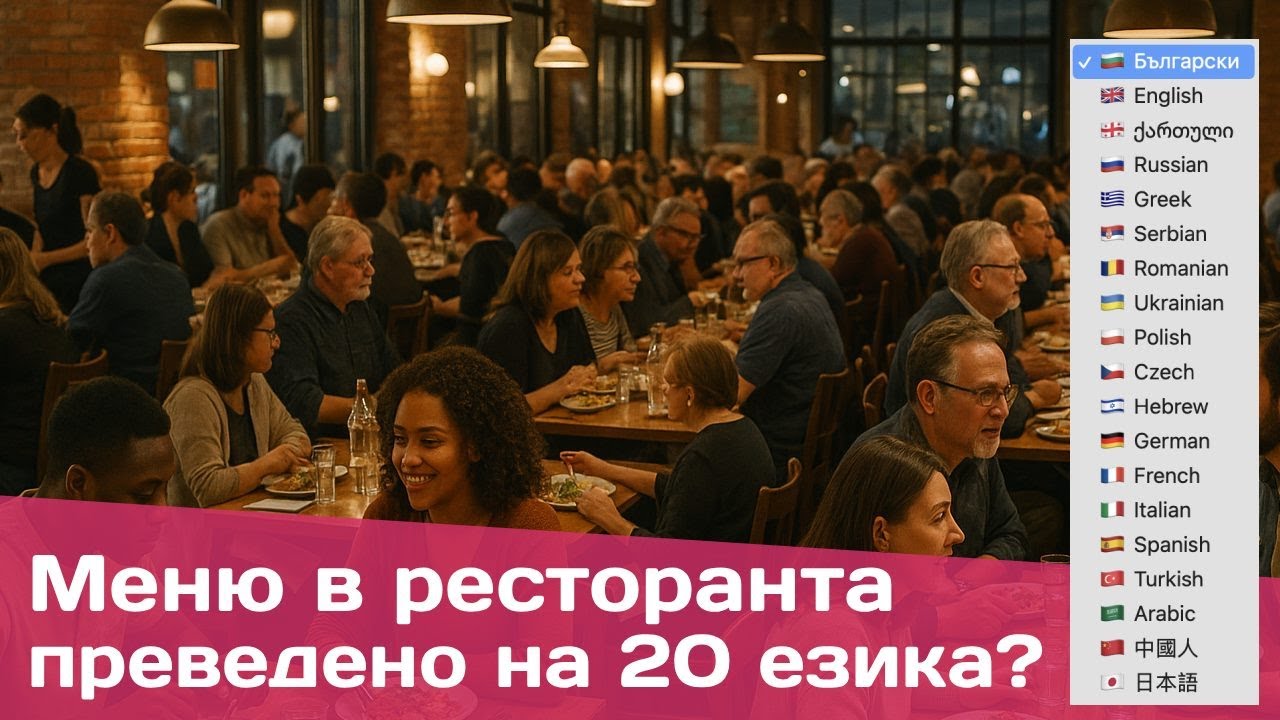 Многоезично меню за ресторанти: Как да преведете на 20 езика за 3 минути и да увеличите туристите