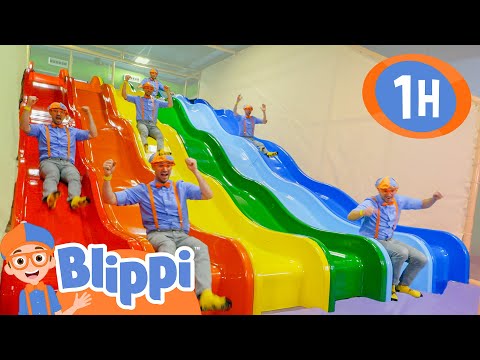 Blippi Slides Down The Rainbow 🛝 Educational Videos for Kids | Color For Kids | After School Club