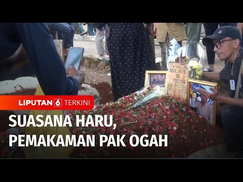 Detik-detik Pemakaman Pak Ogah. Tangis Sang Anak Pecah di Tepi Liang Lahat