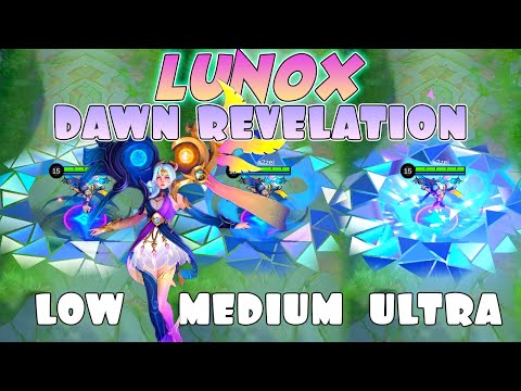 Lunox Dawn Revelation Skin in Different Graphics Settings MLBB