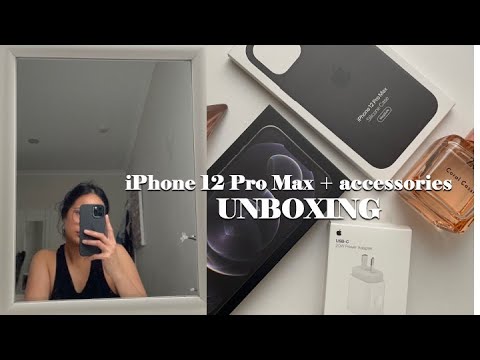 🍎 iPhone 12 Pro Max Graphite 128gb + accessories unboxing | aesthetic asmr