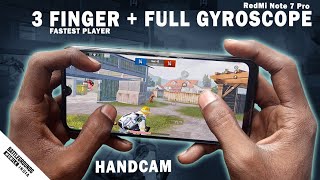 3 FINGERS FASTEST PLAYER in INDIA TDM Gameplay Like 60 FPS BGMI Gameplay Full Gyro Redmi Note 7 Pro