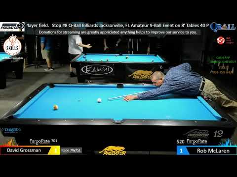 David Grossman vs Rob McLaren | 2021 Q-Ball Billiards Jacksonville, FL Amateur 9-Ball Match 2