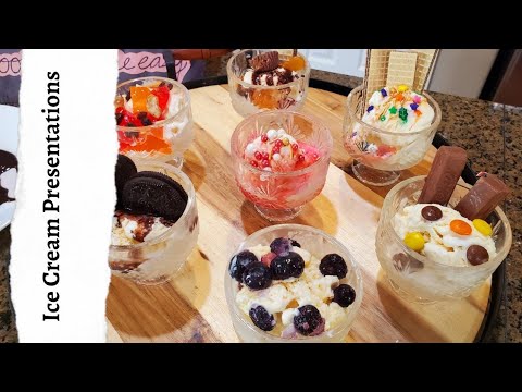 Ice Cream Presentions | Ice Cream display ideas| how to decorate ice cream bowls.