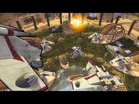 Clone Gunship Invasion of UTAPAU! - Men of War: Star Wars Mod Battle Simulator