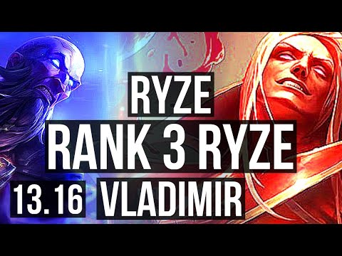 RYZE vs VLADIMIR (MID) | Rank 3 Ryze, 11/3/6 | TR Master | 13.16