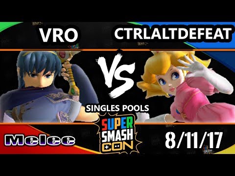 Smash Con 2017 SSBM - Vro (Marth) Vs. CtrlAltDefeat (Peach) Smash Melee Pools