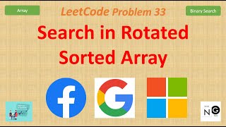 YouTube video 'Search in Rotated Sorted Array | Leetcode 33 | Google Facebook Microsoft | Binary Search'