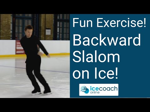 Great Backward Ice Skating Exercise! The Two Foot Slalom Backwards!
