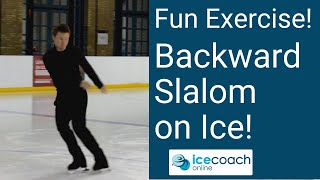 Great Backward Ice Skating Exercise! The Two Foot Slalom Backwards!
